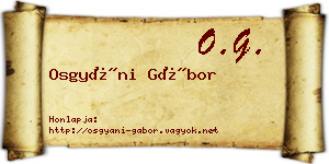 Osgyáni Gábor névjegykártya